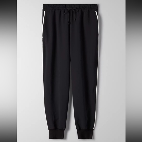 Aritzia Wilfred Jogger Pant Black with White Stripe - Picture 3 of 6